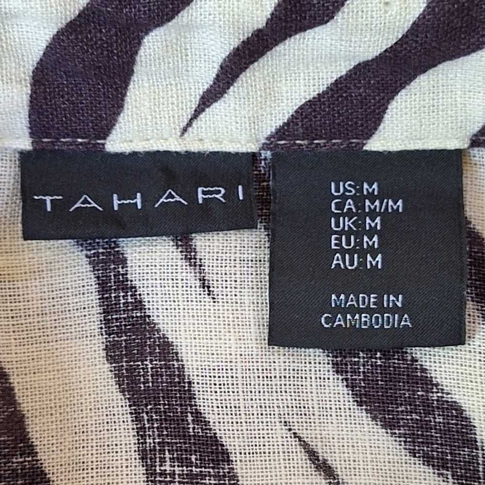 Tahari Shirt Dress Women's Medium Linen Blend Ani… - image 2