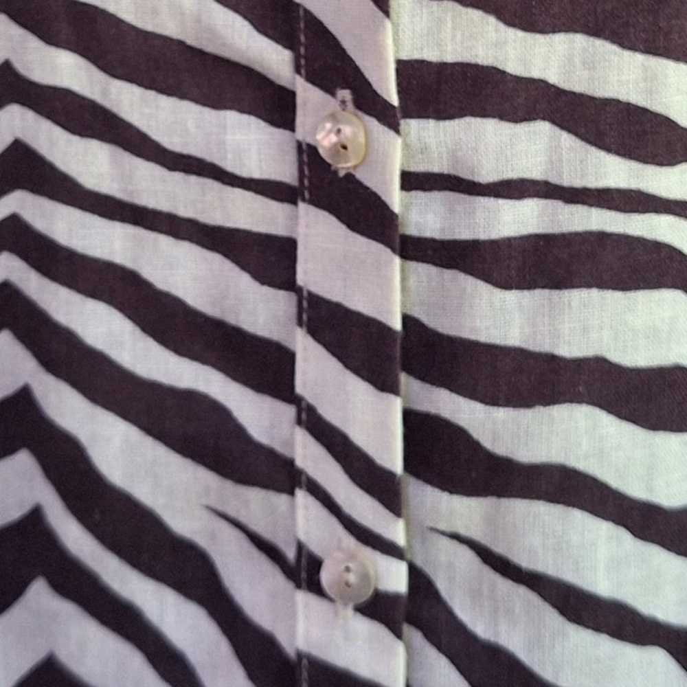 Tahari Shirt Dress Women's Medium Linen Blend Ani… - image 3