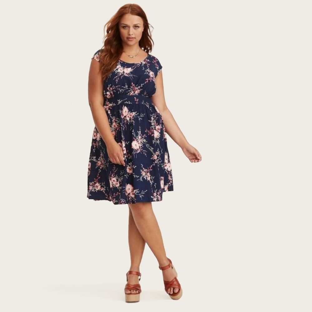 Torrid Floral Mini Dress Plus Size 2X - image 2