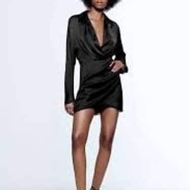 Zara Black Satin Mini Dress