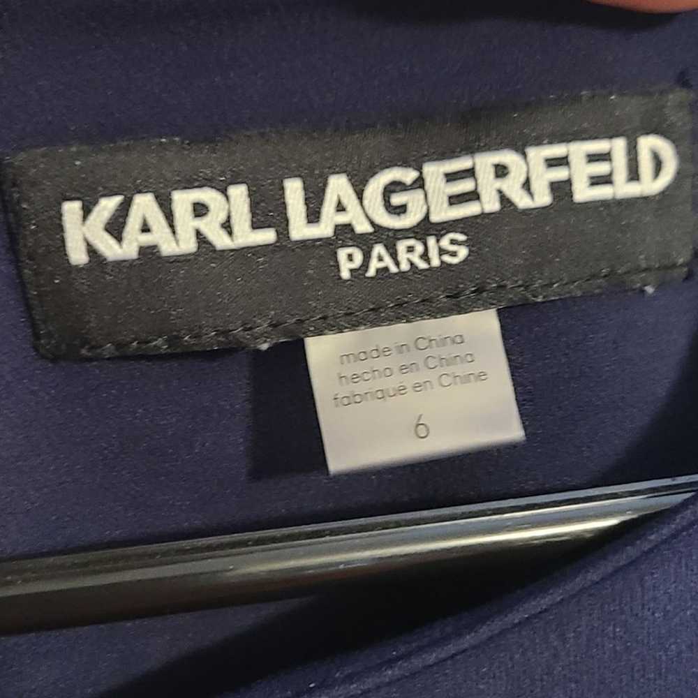 Karl Lagerfeld Short Navy Blue Dress Size 6 - image 5