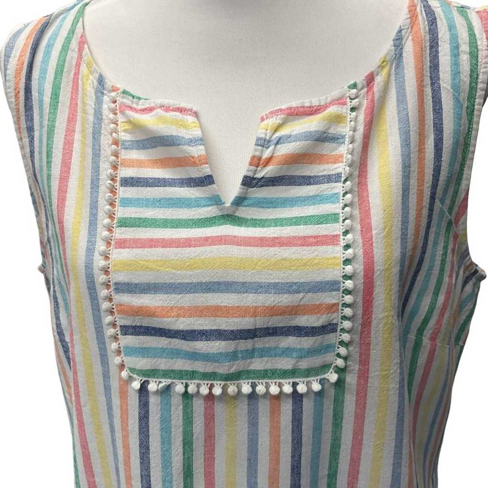 Talbots Women's Rainbow Striped Sleeveless Sheath… - image 2