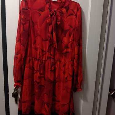 Red Floral Dress - image 1