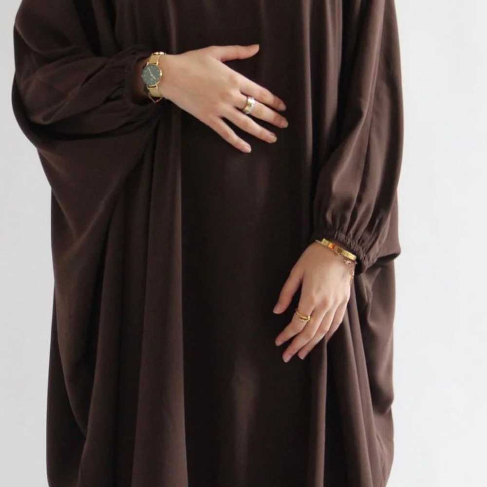 Cuffed Norah Batwing Jilbaya Choc Brown - image 2