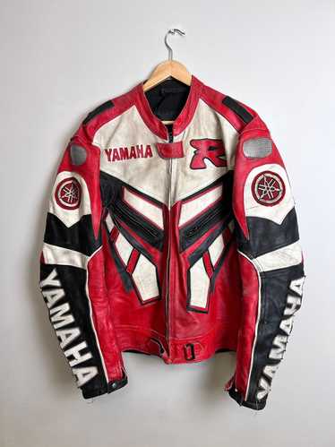 Leather Jacket × Racing × Yamaha Rare Vintage 90s 