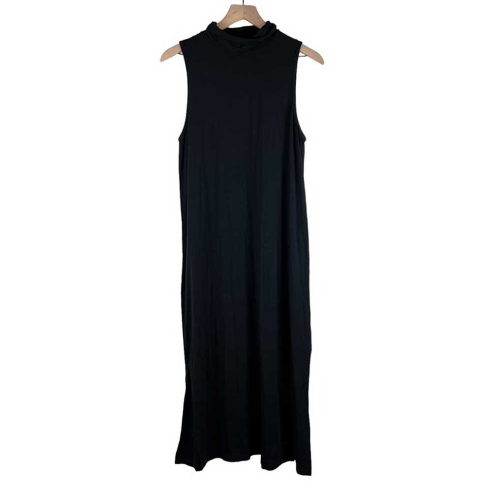 Garnet Hill Black Sleeveless Mock Neck Jersey Kni… - image 2