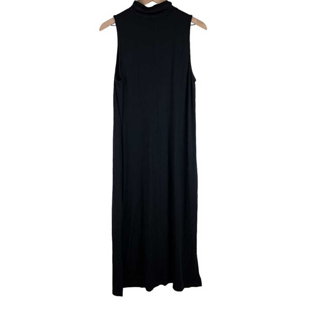 Garnet Hill Black Sleeveless Mock Neck Jersey Kni… - image 6