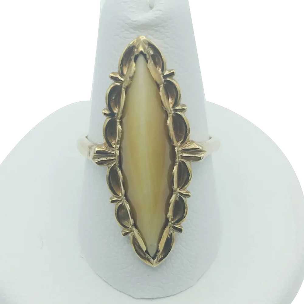 14K Cats Eye Ring - image 1