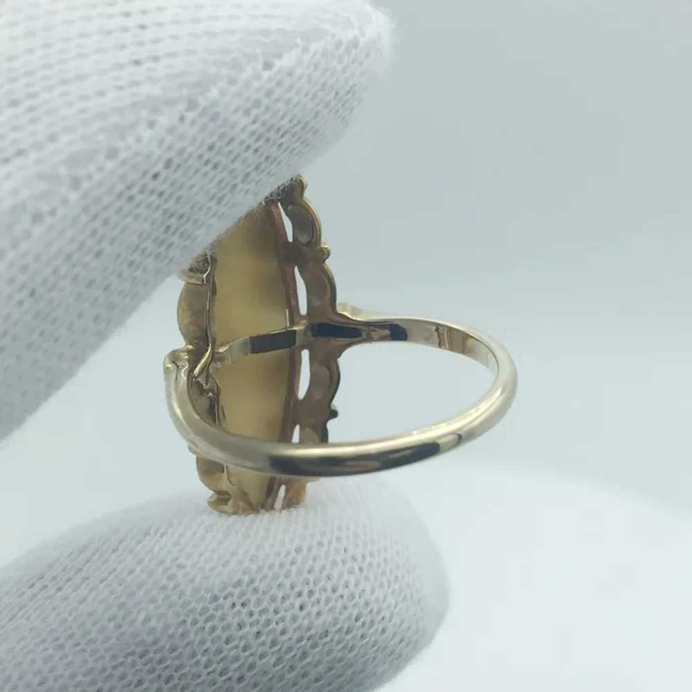 14K Cats Eye Ring - image 4