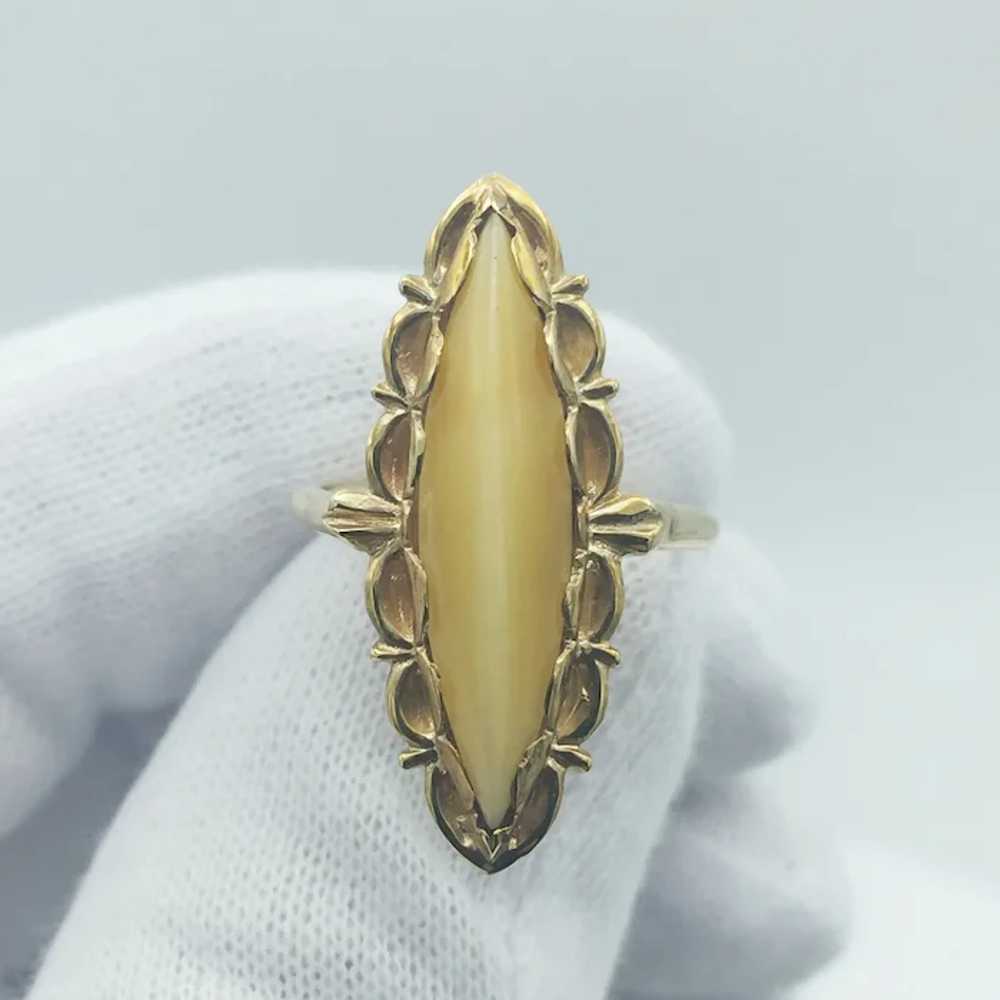 14K Cats Eye Ring - image 5