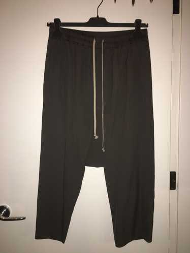Rick Owens Cropped drawstring dark dust trousers - image 1