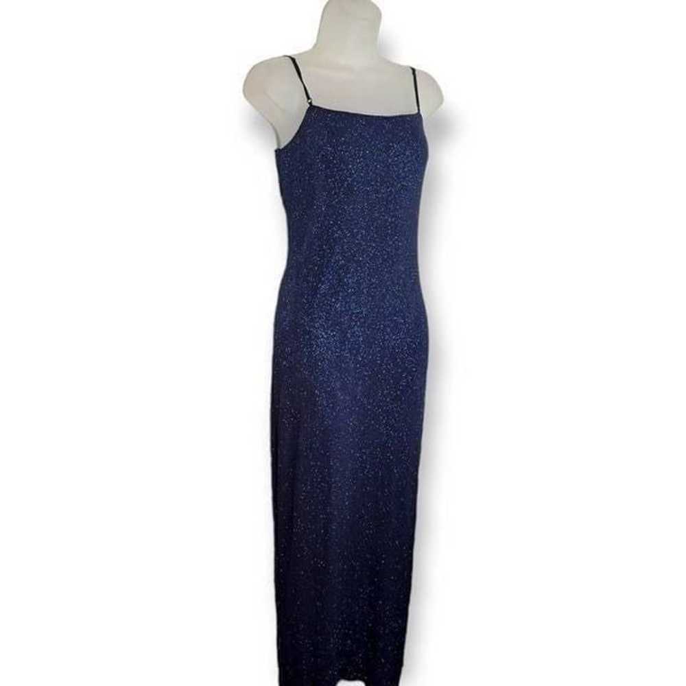 City Triangles Y2K Blue Sparlke Bodycon Maxi Gown… - image 1