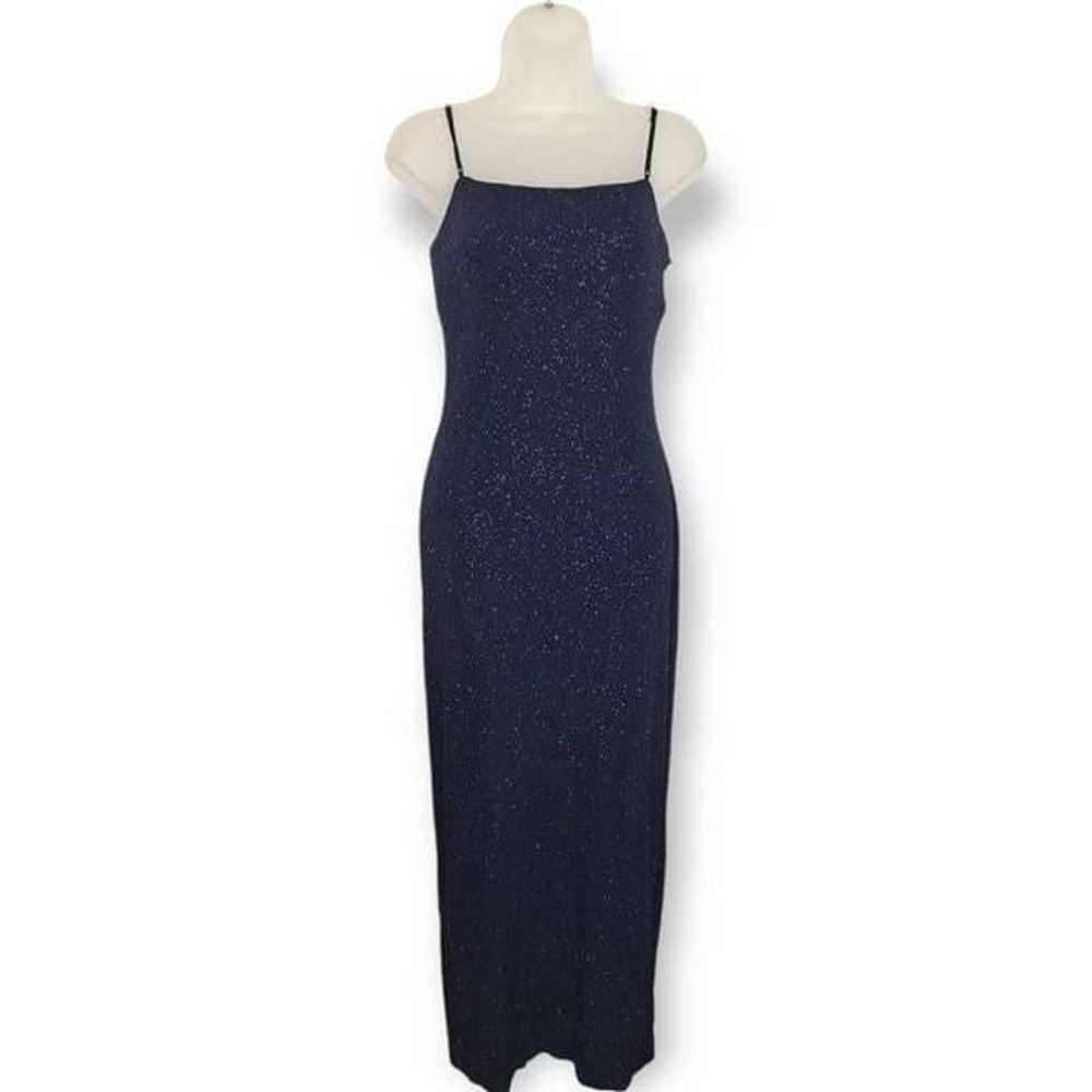 City Triangles Y2K Blue Sparlke Bodycon Maxi Gown… - image 5