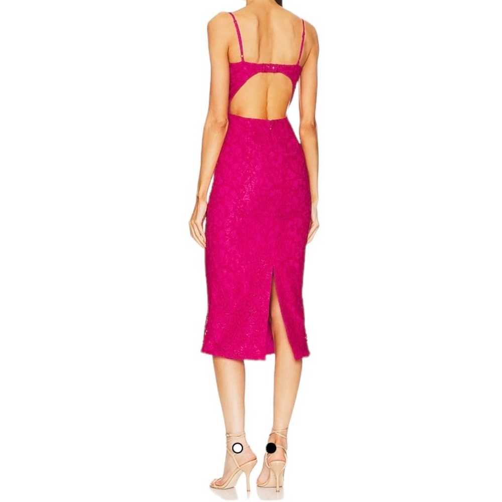Bardot dress Ivanna Lace Midi dark pink size 10 XL - image 11