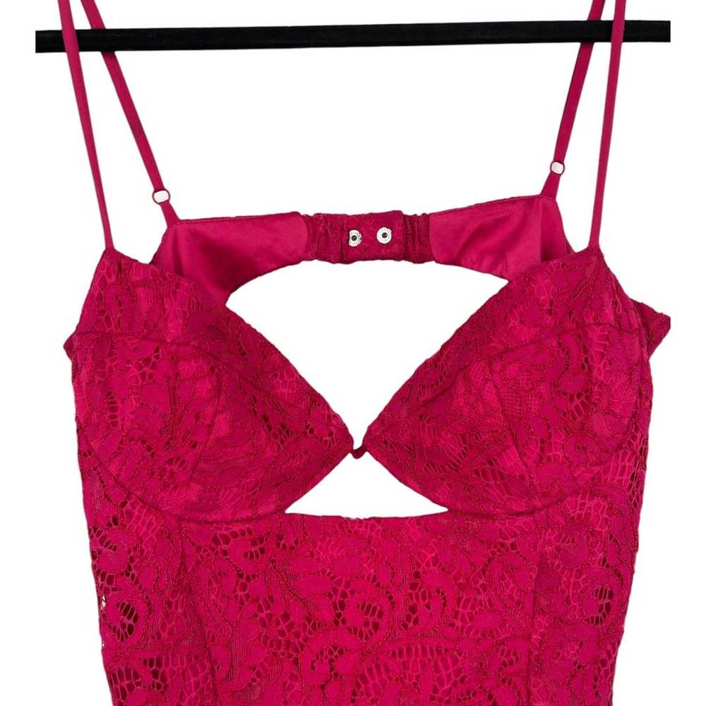 Bardot dress Ivanna Lace Midi dark pink size 10 XL - image 3