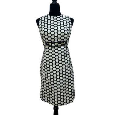 Tory Burch Clea Geometric Mod Dress Black White Si