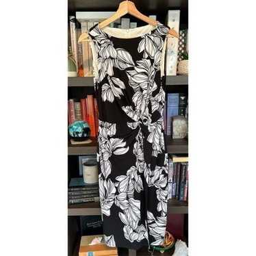 Joseph Ribkoff Black-White Floral Dress Size 6