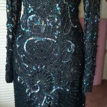Vtg. Beaded and sequin cocktail dress