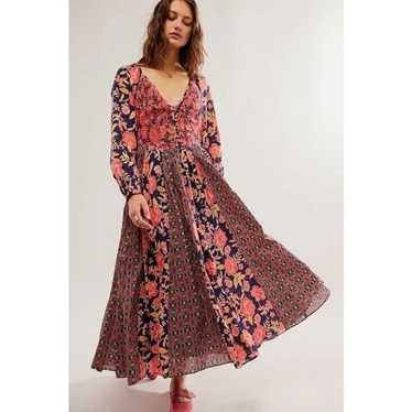 New Free People A New Way Maxi Dress in Navy Combo