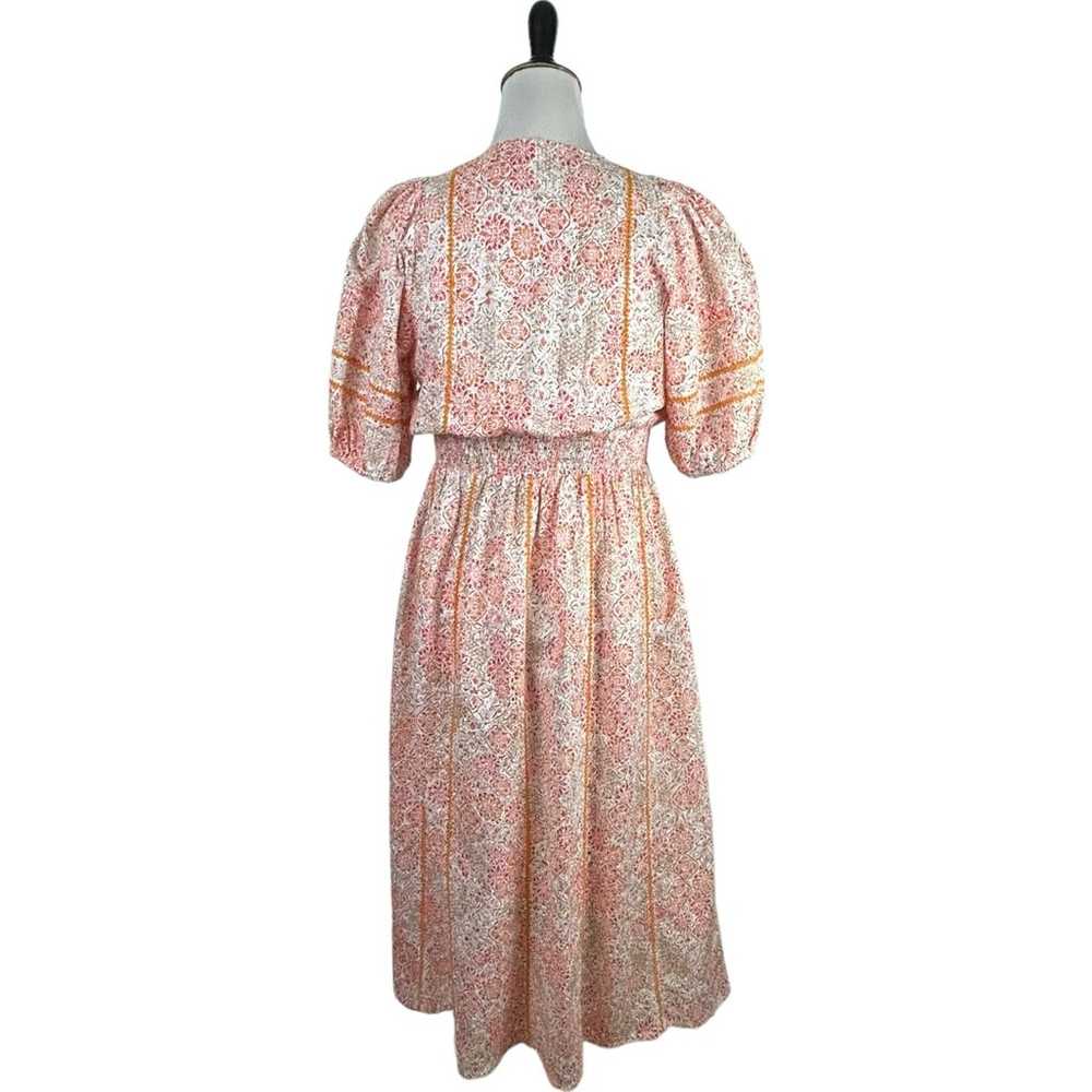 POUPETTE ST BARTH Floral DRESS L Eyelet Smocked P… - image 5