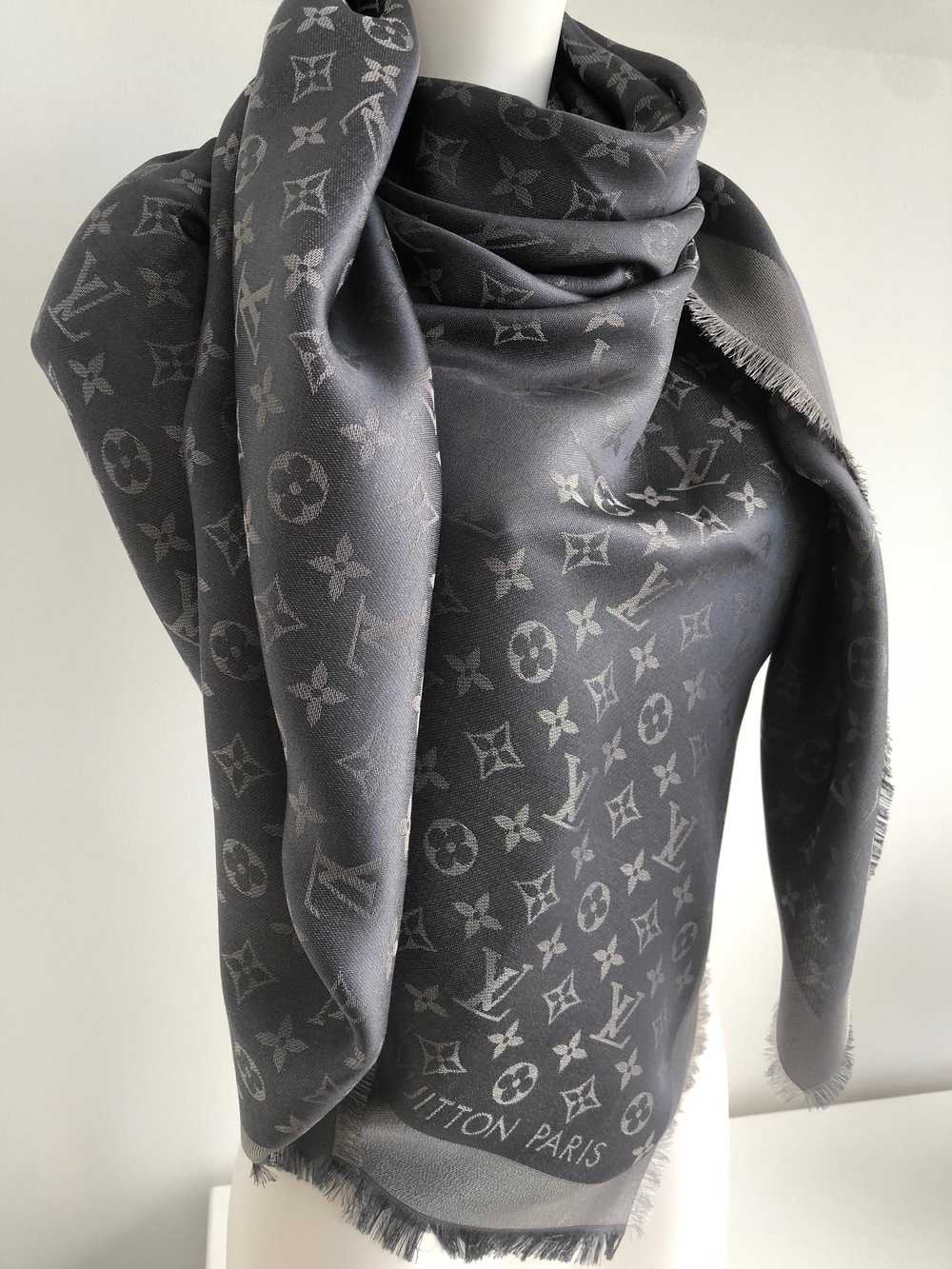 Product Details Louis Vuitton Grey Monogram Shawl - image 2