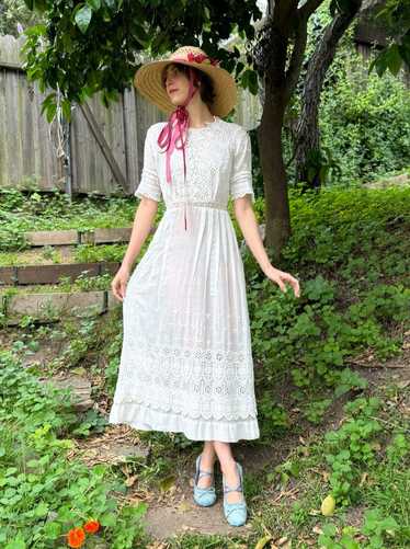 The Maya Dress - Vintage white cotton Victorian h… - image 1