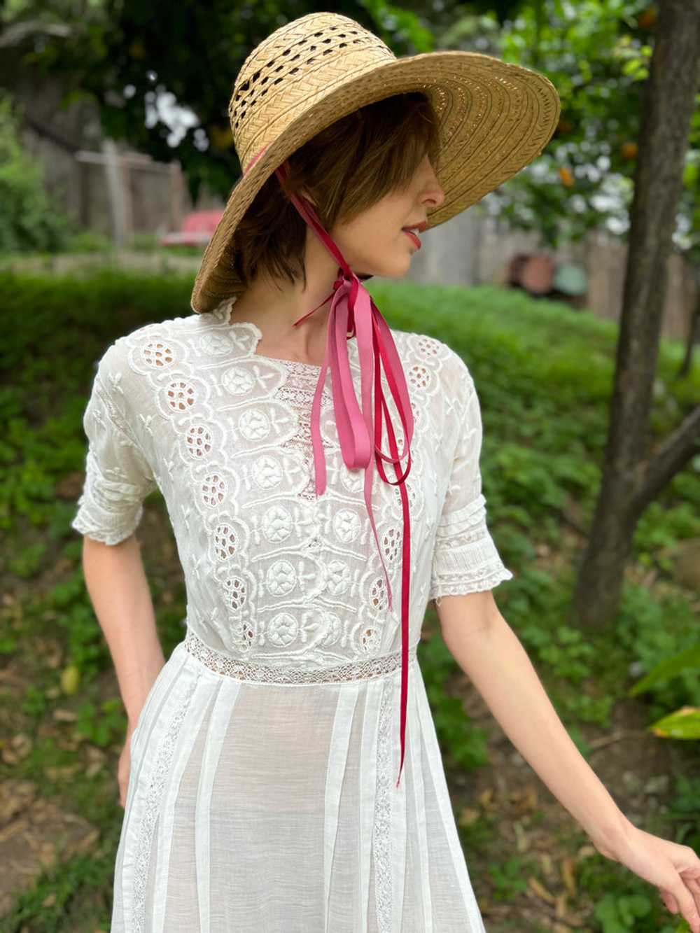 The Maya Dress - Vintage white cotton Victorian h… - image 3