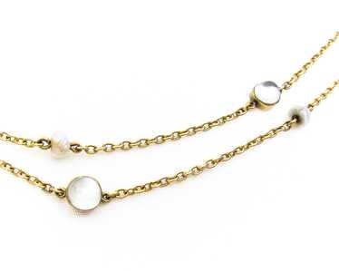 Circa 1900 Pearl & Moonstone Chain - image 1