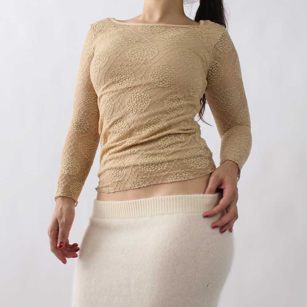 2000s Tan Mesh Top - image 4