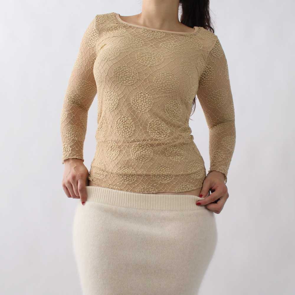 2000s Tan Mesh Top - image 5