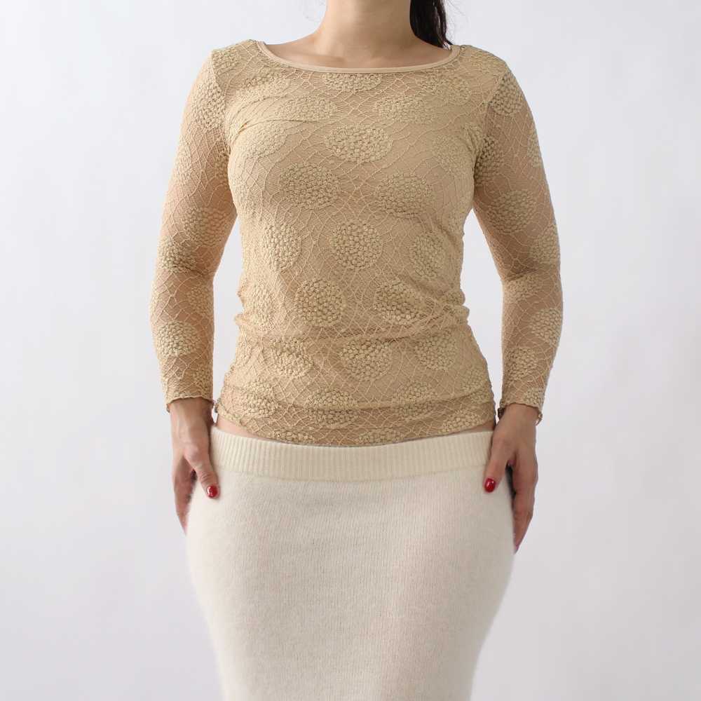 2000s Tan Mesh Top - image 6