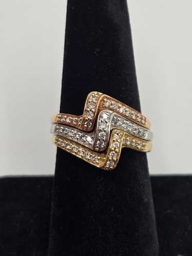 14k Stackable Rings Set Of 3 Size 8 With Natural … - image 1