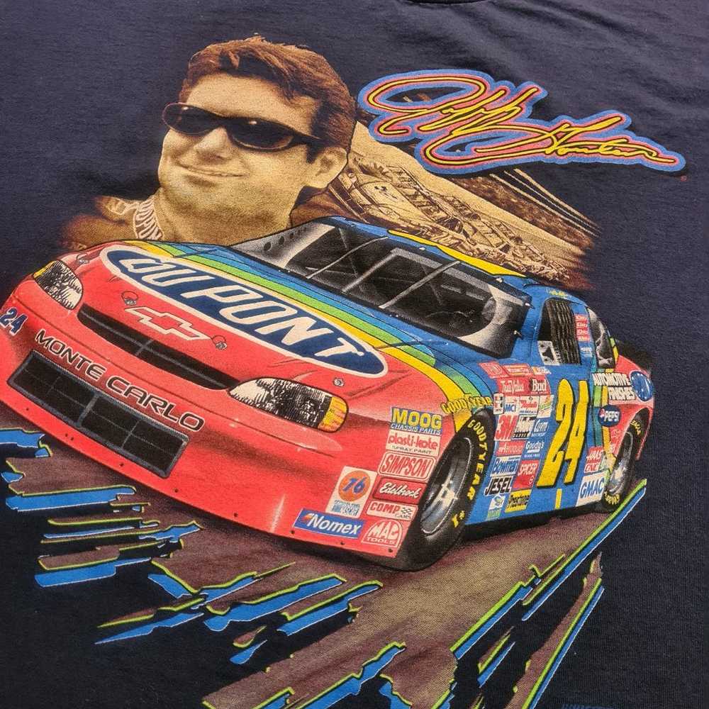 Vintage 1999 Jeff Gordon Nascar Shirt XL Navy 90s… - image 2