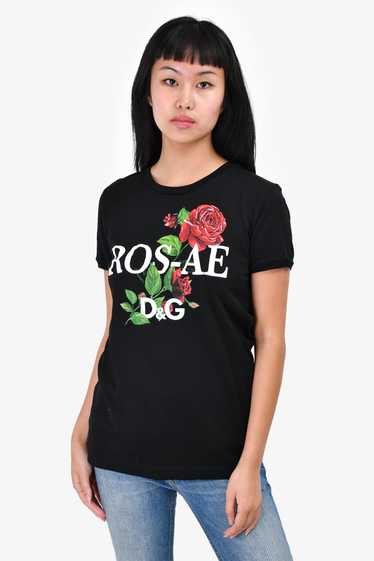 Dolce & Gabbana Black 'Ros-ae' Graphic T-Shirt Si… - image 1