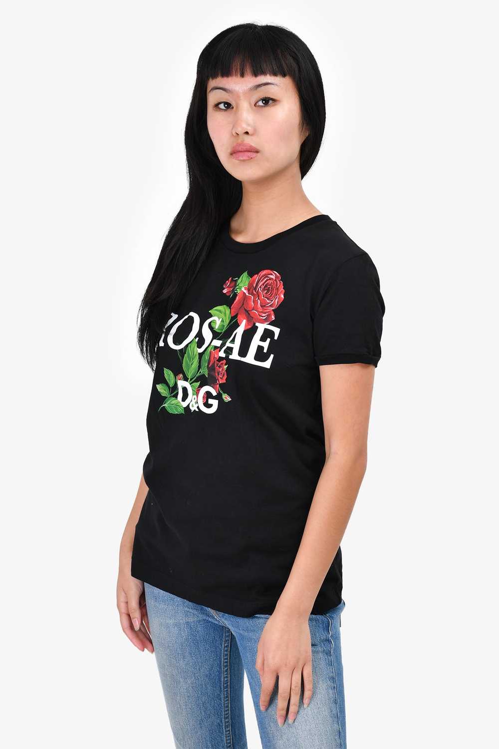 Dolce & Gabbana Black 'Ros-ae' Graphic T-Shirt Si… - image 3