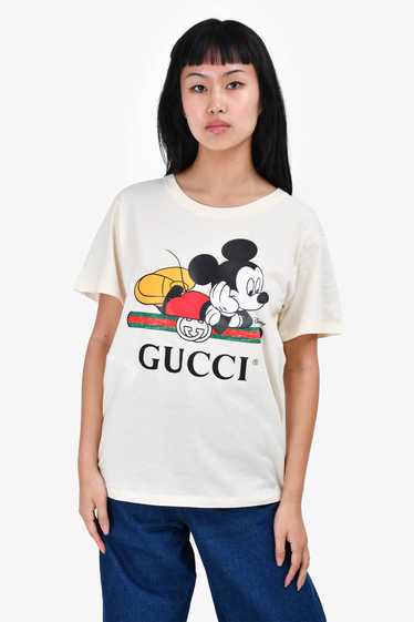 Gucci x Disney Cream Mickey Mouse Logo T-Shirt Siz