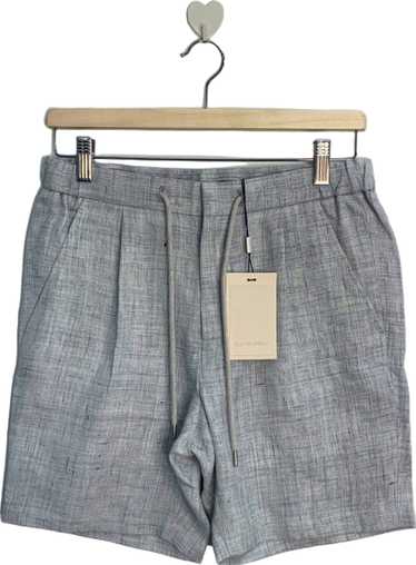 Suitsupply Light Grey Ames Pleat 100% Linen Shorts