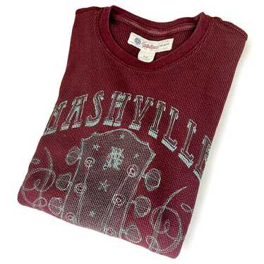 Lucky Brand Maroon Guitar Thermal T-Shirt
