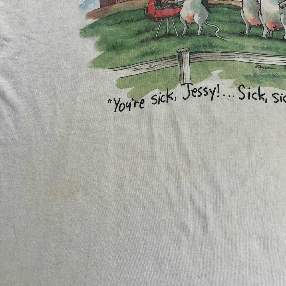 Vintage 1997 The Far Side T-Shirt Men 2XL Cow Bee… - image 7