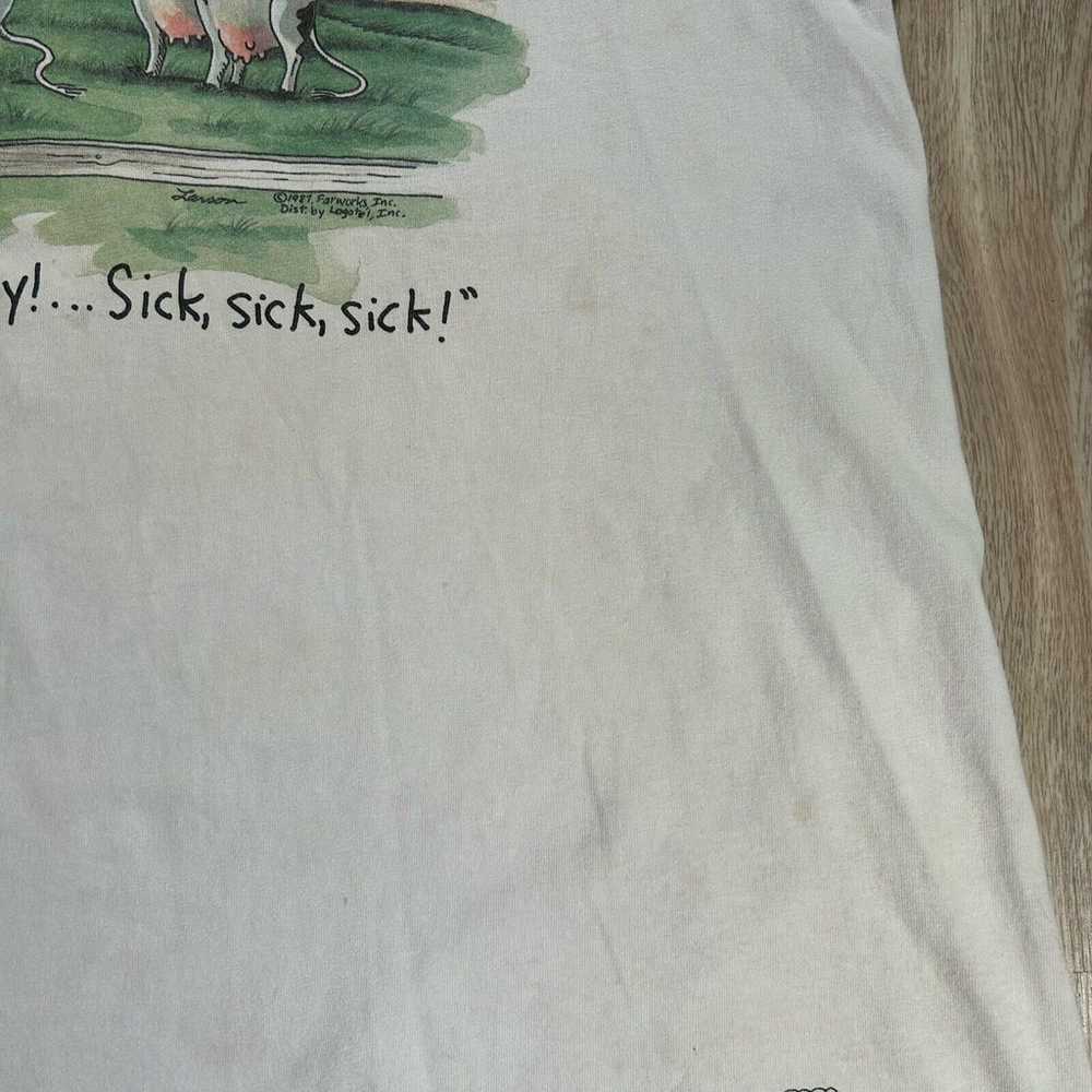 Vintage 1997 The Far Side T-Shirt Men 2XL Cow Bee… - image 8
