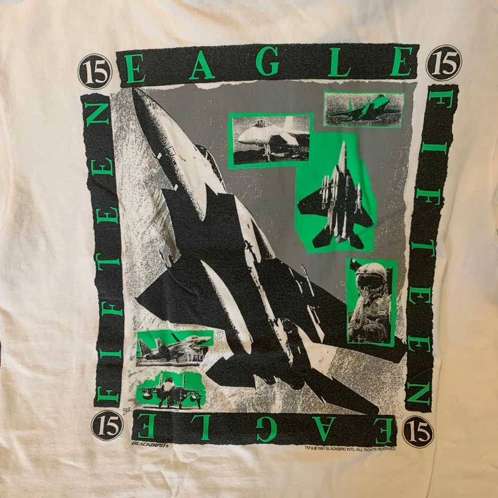 Vintage 1991 Blackbird F-15 Eagle Oneita T-Shirt … - image 9