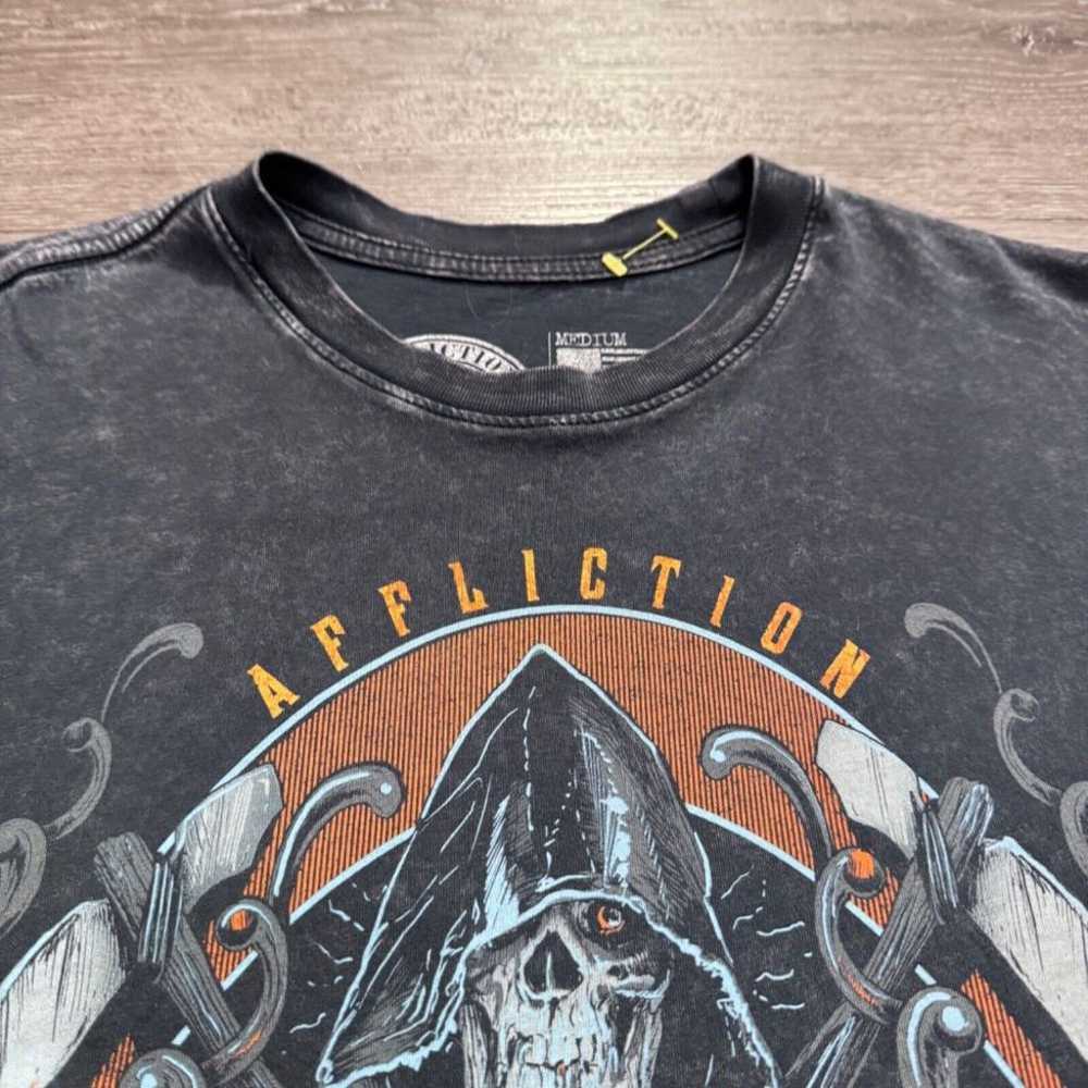 Affliction Shirt Mens Mens Medium Gray Grim Reape… - image 3