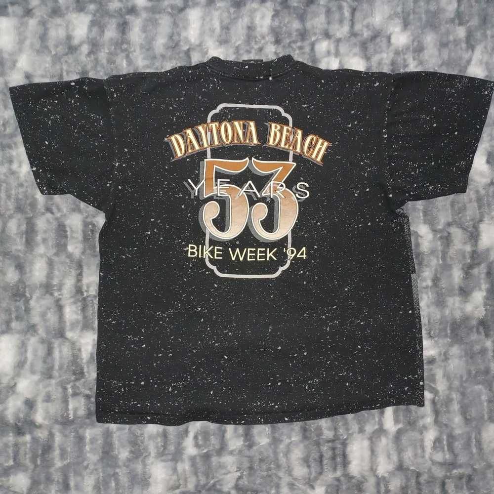Vintage Harley Davidson 3D Emblem Biker Girl Shirt - image 2