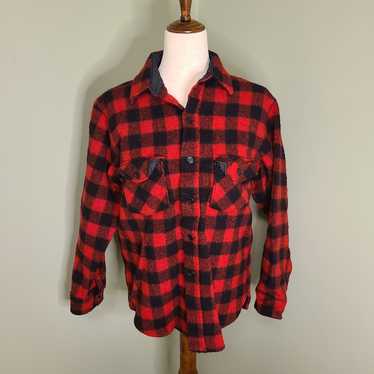 L Vintage Woolrich Red & Black Plaid Shirt