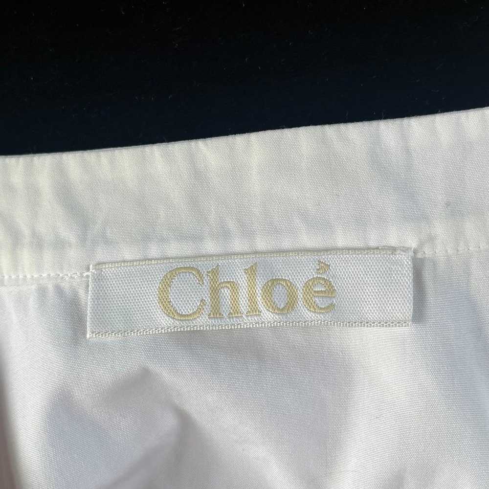 Chloe White Pleated Sleeveless Ruffled Blouse Siz… - image 7