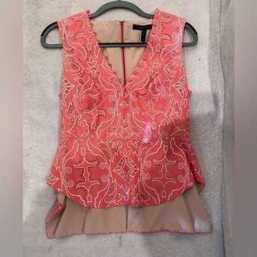BCBG MAXAZRIA TOP WOMENS SIZE S PINK AND TAN - image 1