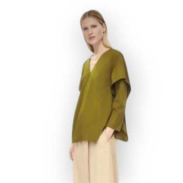 COS Womens Tunic Top 4 Olive Green Poplin Structur