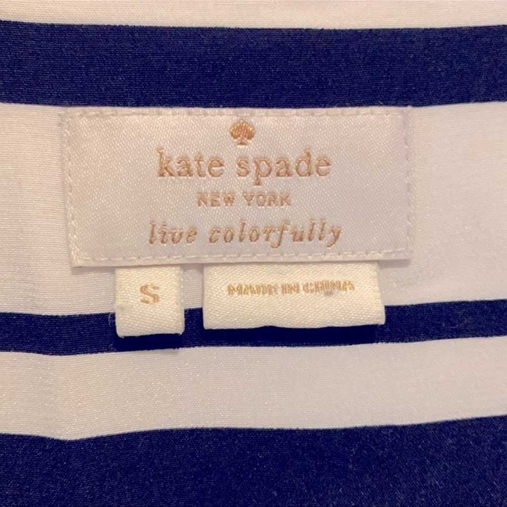 Kate Spade Black & White Silk Striped Button Down… - image 4