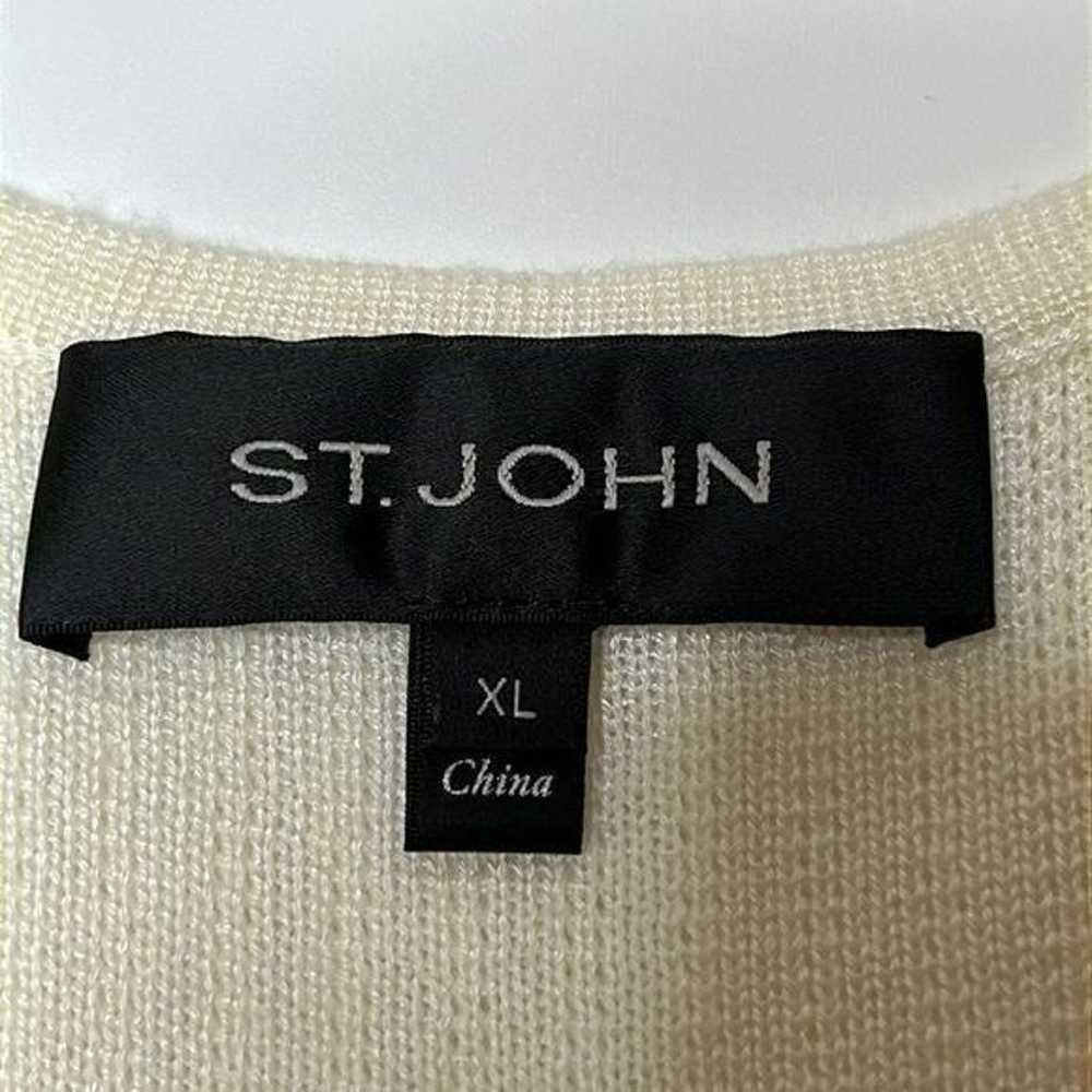 St. John Womens Cream Sleeveless Wool Cashmere To… - image 2