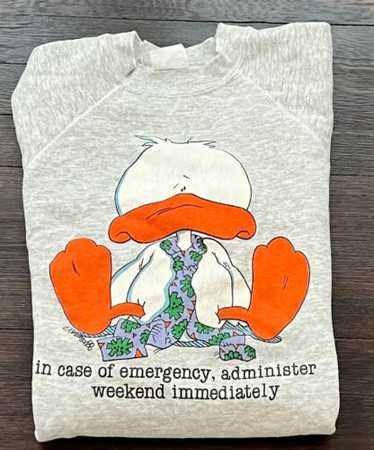 トップス 80's vintage duck comical sweat Vintage 1980s duck cartoon - Gem